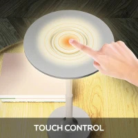 HOMCOM Cordless Table Lamp, Touch LED Desk Lamp with 4000mAh Rechargeable Battery, 3 Colour, for Bedroom Living Room, Silver(m-6)