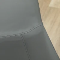 HOMCOM Lot de 4 chaises de salle à manger chaise de cuisine assise en similicuir pieds en acier avec dossier gris foncé(m-9)