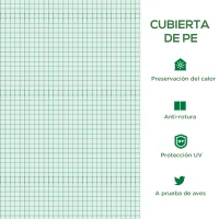 Outsunny Cubierta de Invernadero de Túnel 2,5x2x2 m Cubierta de Repuesto Invernadero Polietileno con 4 Ventanas y Puerta Enrollable Protección de Plantas para Jardín Verde(m-5)