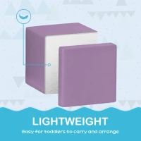 HOMCOM 12 PCs Soft Play Blocks, Soft Foam Toy, Building and Stacking Blocks for Kids, Blue(m-4)