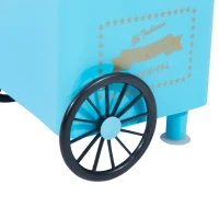 HOMCOM Máquina de Algodón de Estilo Retro con Medidor y 10 Palos de Bambú Acero Inoxidable y Aluminio 30x30x28 cm Azul(m-9)