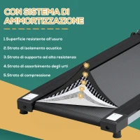 HOMCOM Tapis Roulant Pieghevole con Inclinazione, Tapis Roulant Elettrico Portatile con Schermo LCD, Velocità 1-10 km/h, Ruote, Impugnatura, per Home, Casa e Ufficio, Nero(m-5)