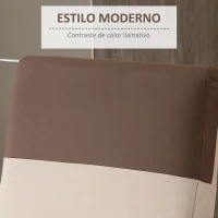HOMCOM Sillón Relax Reclinable Manual Hasta 145° Tapizado en Poliéster con Reposapiés Retráctil Carga 120 kg para Salón Oficina Dormitorio 75x89x105 cm Marrón y Beige(m-6)