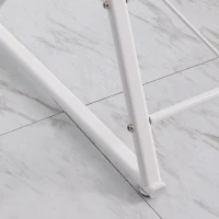 HOMCOM Bureau Informatique Design Contemporain Plateau Verre trempé décor New-York châssis métal Blanc(m-8)