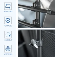 PawHut Grille de séparation voiture pour chien réglable, largeur : 87-135 cm, hauteur : 85-120 cm, barrière de sécurité universelle en acier, pour coffre de voiture pour chien, noir(m-4)