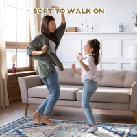 HOMCOM Vintage Rugs, Area Rugs Large Carpet for Living Room, Bedroom, Dining Room, 160x230 cm, Blue(m-4)