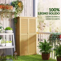 Outsunny Casetta da Giardino i Legno a 4 Ripiani con Anta a Persiana, 87x46.5x160 cm, Giallo e Verde(m-6)