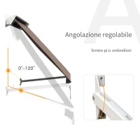 Outsunny Tenda da Sole a Caduta con Rullo Avvolgibile e Angolazione Regolabile 0-120°, 180×70cm, Marrone(m-5)