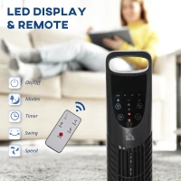 HOMCOM 36'' Freestanding Tower Fan, 3 Speed 3 Mode, 7.5h Timer, 70 Degree Oscillation, LED Panel, 5M Remote Controller, Black(m-4)