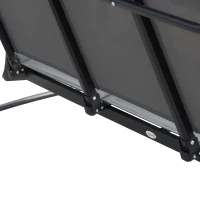 Outsunny Dondolo 3 Posti da Giardino o Terrazzo con Tettuccio Regolabile e Tasche Portaoggetti Grigio Scuro 196x128x172cm(m-8)