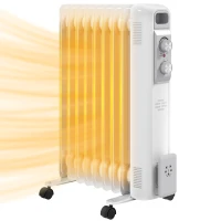 HOMCOM 2kW Nine Fin Oil-Filled Radiator - White(m-1)