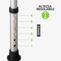 HOMCOM Sedia per Doccia in Alluminio ed EVA con Altezza Regolabile su 6 Livelli e Schienale Ricurvo, 51.5x49.5x68.5-81 cm(m-7)