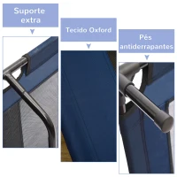 PawHut Cama Elevada para Perros Gatos Portátil Cama para Mascotas con Zona de Malla Transpirable y Tela Oxford para Interior Exterior 91,5x76,2x18 cm Azul(m-6)
