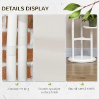 Outsunny 3-Tier Plant Stand, Plant Shelf Rack,  Bamboo Display Stand, 46x46x86cm, White(m-6)