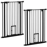 PawHut Lot de 2 barrières de sécurité animaux de 104H cm avec système de double verrouillage sans percage de 74 à 80 cm(m-10)