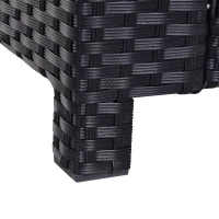 Outsunny Canapé de jardin 2 places canapé droit 4 coussins déhoussables 130L x 70l x 80H cm résine tressée noire(m-8)