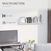 HOMCOM 95Lx17Wx16.5H cm Multi-Media Wooden Shelf-White(m-5)