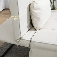 HOMCOM Fauteuil chauffeuse Pouf 3 en 1 Dossier inclinable 5 Niveaux Repose-Pied Rabattable(m-8)