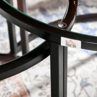HOMCOM Two-Piece Nest of Glass-Top Coffee Tables(m-8)