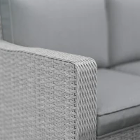 Outsunny Seven-Piece Firepit Table Rattan Sofa Set - Grey(m-8)