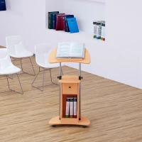HOMCOM Table ordinateur portable bureau support ordinateur portable plateau conférence station de travail réglable bois clair(m-2)