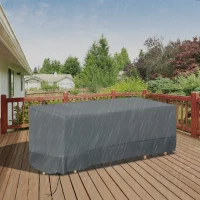 Outsunny Rectangular Patio Garden Furniture Cover Waterproof for 3 Seater Sofa Bistro Set, UV Resistant Protection 600D Oxford Fabric Rattan Lounge Clean Cover, 190 x 72 x 76cm, Grey(m-10)