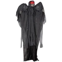 HOMCOM 6.3" Grim Reaper Halloween Animatronic, with Glowing Eyes(m-11)