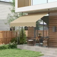 Outsunny Store banne manuel rétractable inclinaison réglable installation rapide  sans trous à percer 3 x 1,5 x 3,1 m(m-2)