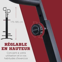 HOMCOM Grimpeur Vertical Pliable Stepper & Climber 2 en 1 Appareil Fitness Hauteur Ajustable avec écran LCD et roulettes - 100 x 60 x 175-195 cm(m-4)