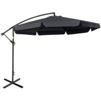 Outsunny 2.7m Cantilever Parasol Umbrella Black