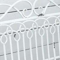 Outsunny Banco de Jardín de 2 Plazas 110x60x97 cm Banco de Exterior de Metal con Respaldo Decorativo y Reposabrazos para Terraza Balcón Patio Carga 200 kg Blanco(m-7)