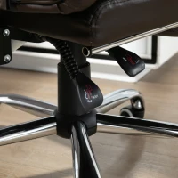 HOMCOM Fauteuil de bureau fauteuil manager grand confort dossier inclinable roulettes P.U 64,5 x 69 x 117 cm Café(m-10)