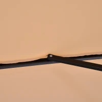Outsunny Ombrellone da Giardino 3x3 m con Doppio Tetto in Poliestere, Palo e Stecche in Metallo, Beige e Nero(m-9)