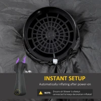 Outsunny 7ft Inflatable Halloween Ghost with Horns, Blow-Up Outdoor LED Display with Flame Effect for Garden, Lawn, Party, Holiday(m-6)