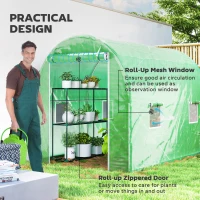 Outsunny 300 x 195cm Walk-In Tunnel Greenhouse - Green(m-6)