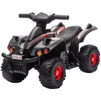 AIYAPLAY 6V Kids Electric Quad Bike w/ Music, Forward Function, for 2-6 Years, Black(m-11)