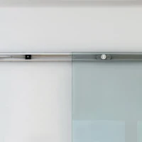 HOMCOM Porte Scorrevoli in Vetro Satinato da Interni con Binario B3 in Alluminio per Bagno Cucina Studio 205x90x0,8cm(m-9)