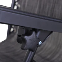 Outsunny Chaise Longue Pliable de Jardin Bain de Soleil zéro gravité Pare-Soleil et Dossier réglable Plateau Porte gobelet Accessoires Metal textilène Gris chiné(m-8)