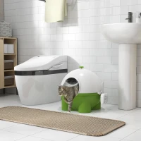PawHut Large Cat Litter Box, with Scoop, Front Entrance, 53 x 51 x 48cm -Green(m-10)
