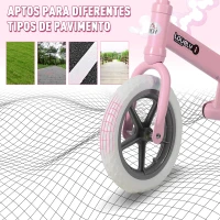 HOMCOM Bicicleta Sin Pedales Para Niños Mayores de 2 Años Bicicleta de Entrenamiento y Equilibrio 85x36x54 cm Rosa(m-7)