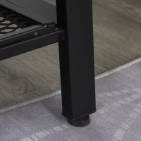 HOMCOM TV Stand Cabinet, Industrial TV Unit for TVs up to 45", 100cm TV Cabinet with 2 Open Compartments and Mesh Bottom Shelf for Living Room, Rustic Brown(m-8)