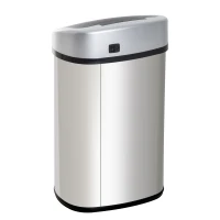 HOMCOM Cubo de Basura Apertura Automática Sensor Papelera Reciclaje para Cocina Dormitorio 58L Acero Inox(m-10)