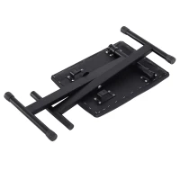 HOMCOM Panca per Pianoforte Imbottita Altezza Regolabile Pieghevole Antiscivolo, Nero, 39x29x47cm(m-8)