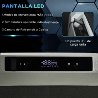 Outsunny Nevera Compresor Portátil 40L Nevera Portátil Eléctrica para Coche Congelador CC 12V/24V hasta -20℃ con Pantalla LED Táctil Asa Retráctil Ruedas para Camping Viajes 71,1x46x44 cm Negro(m-5)