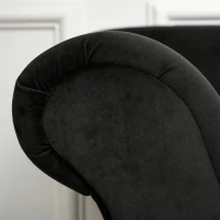 HOMCOM Deluxe Chaise Longue Sofa Bench Armchair Day Bed With Bolster Cushion Decor Black(m-7)