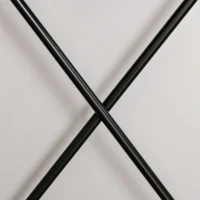 HOMCOM Bureau Informatique Design Industriel 2 étagères châssis piètement croisé métal Noir MDF Aspect Bois Brun(m-9)
