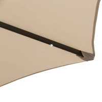 Outsunny 2.7m Patio Garden Umbrella Outdoor Parasol with Tilt Crank and 24 LEDs Lights (Cream)(m-9)