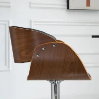 HOMCOM Sgabello da Bar Alto in Stile Industriale con Altezza Regolabile, Sgabello Cucina Vintage Girevole in Legno con Schienale e Poggiapiedi, 58L x 54P x 92-112Acm(m-8)