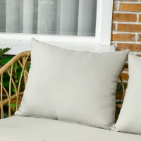 Outsunny Salon de jardin 4 pièces en résine tressée canapé 2 places + 2 fauteuils + 1 table basse sable et crème(m-7)