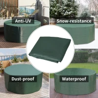 Outsunny Garden Patio Large Furniture Set Round Cover 600D Oxford Waterproof, Ф193 x 80H cm, Green(m-4)